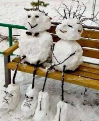 A happy photo of Dave and Tina, before Tina left Dave for a snowman with a 10 inch carrot.